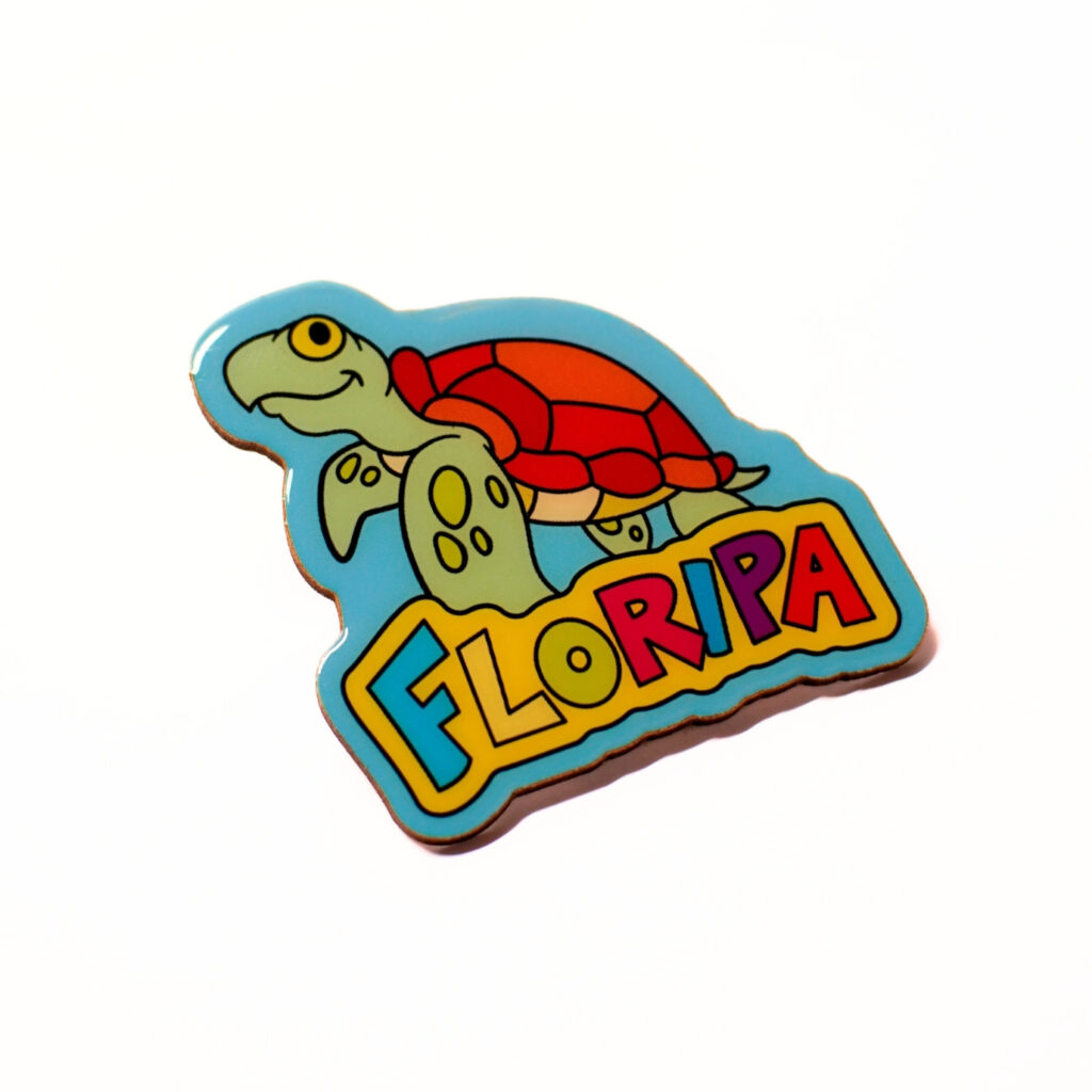Ímã de geladeira MDF resinado Floripa, souvenir turístico Arteria Brasil